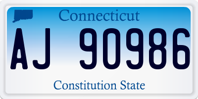 CT license plate AJ90986