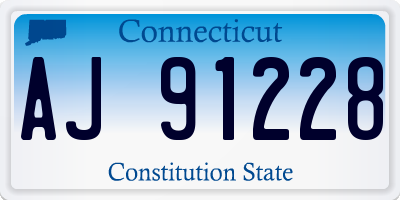 CT license plate AJ91228