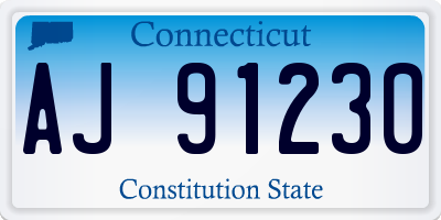 CT license plate AJ91230