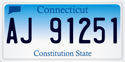 CT license plate AJ91251