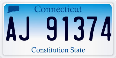 CT license plate AJ91374
