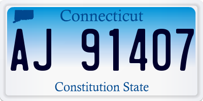 CT license plate AJ91407