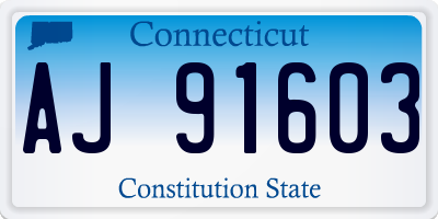 CT license plate AJ91603