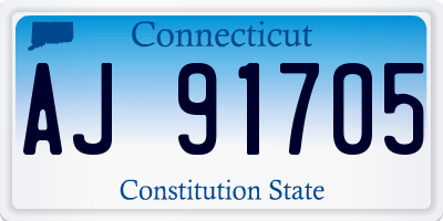 CT license plate AJ91705
