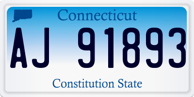 CT license plate AJ91893