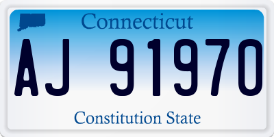 CT license plate AJ91970