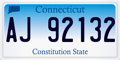CT license plate AJ92132