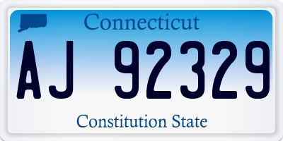 CT license plate AJ92329