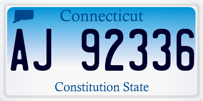 CT license plate AJ92336