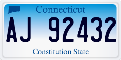 CT license plate AJ92432