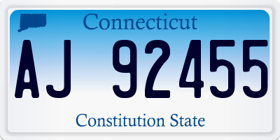 CT license plate AJ92455