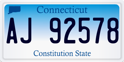 CT license plate AJ92578