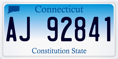 CT license plate AJ92841