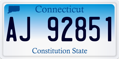 CT license plate AJ92851