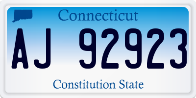 CT license plate AJ92923