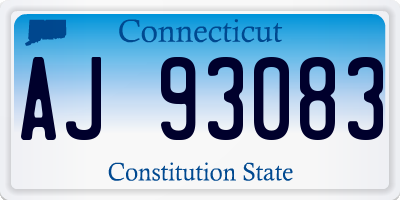 CT license plate AJ93083