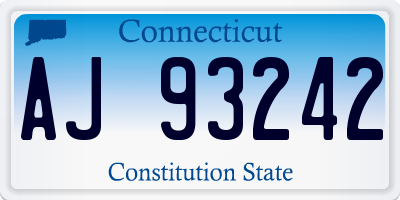 CT license plate AJ93242