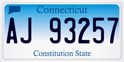 CT license plate AJ93257