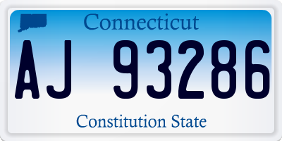 CT license plate AJ93286