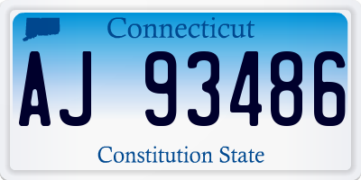 CT license plate AJ93486