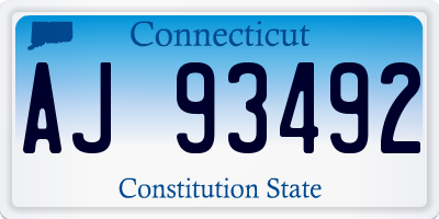 CT license plate AJ93492