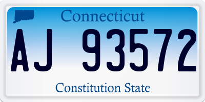 CT license plate AJ93572