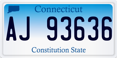 CT license plate AJ93636