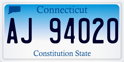 CT license plate AJ94020