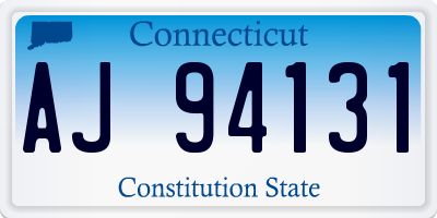 CT license plate AJ94131