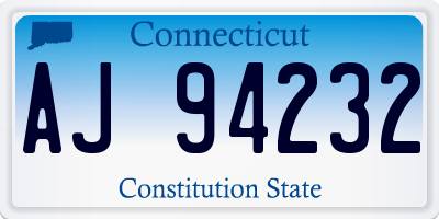 CT license plate AJ94232