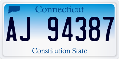 CT license plate AJ94387