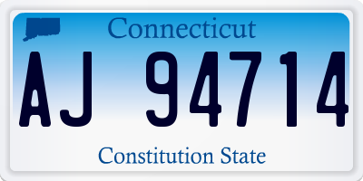 CT license plate AJ94714