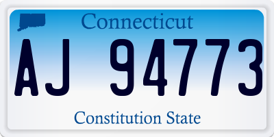 CT license plate AJ94773