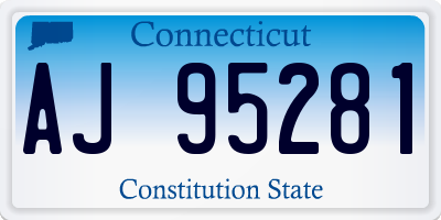 CT license plate AJ95281