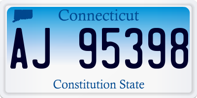 CT license plate AJ95398