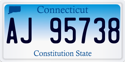 CT license plate AJ95738