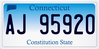 CT license plate AJ95920