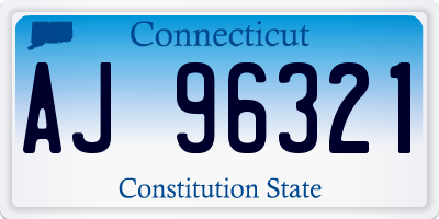 CT license plate AJ96321