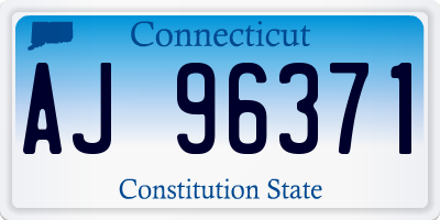 CT license plate AJ96371