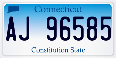 CT license plate AJ96585