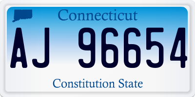 CT license plate AJ96654