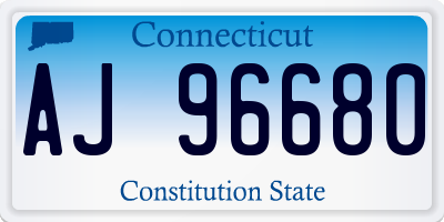 CT license plate AJ96680