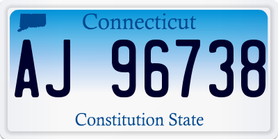 CT license plate AJ96738