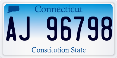 CT license plate AJ96798
