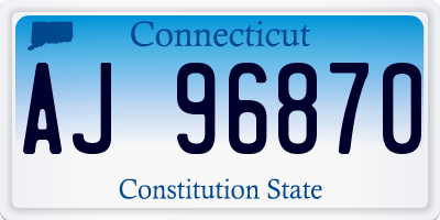 CT license plate AJ96870