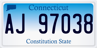 CT license plate AJ97038