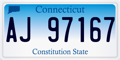 CT license plate AJ97167