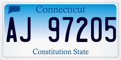 CT license plate AJ97205