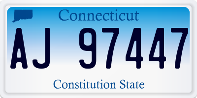 CT license plate AJ97447