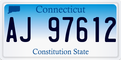 CT license plate AJ97612